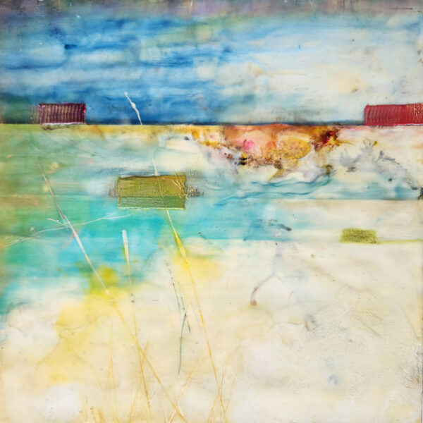 The Quiet Shore abstract encaustic Stover