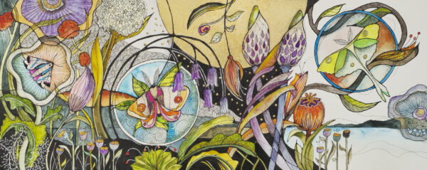 Original painting Fantastical Moths