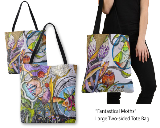fantastical moths tote bag