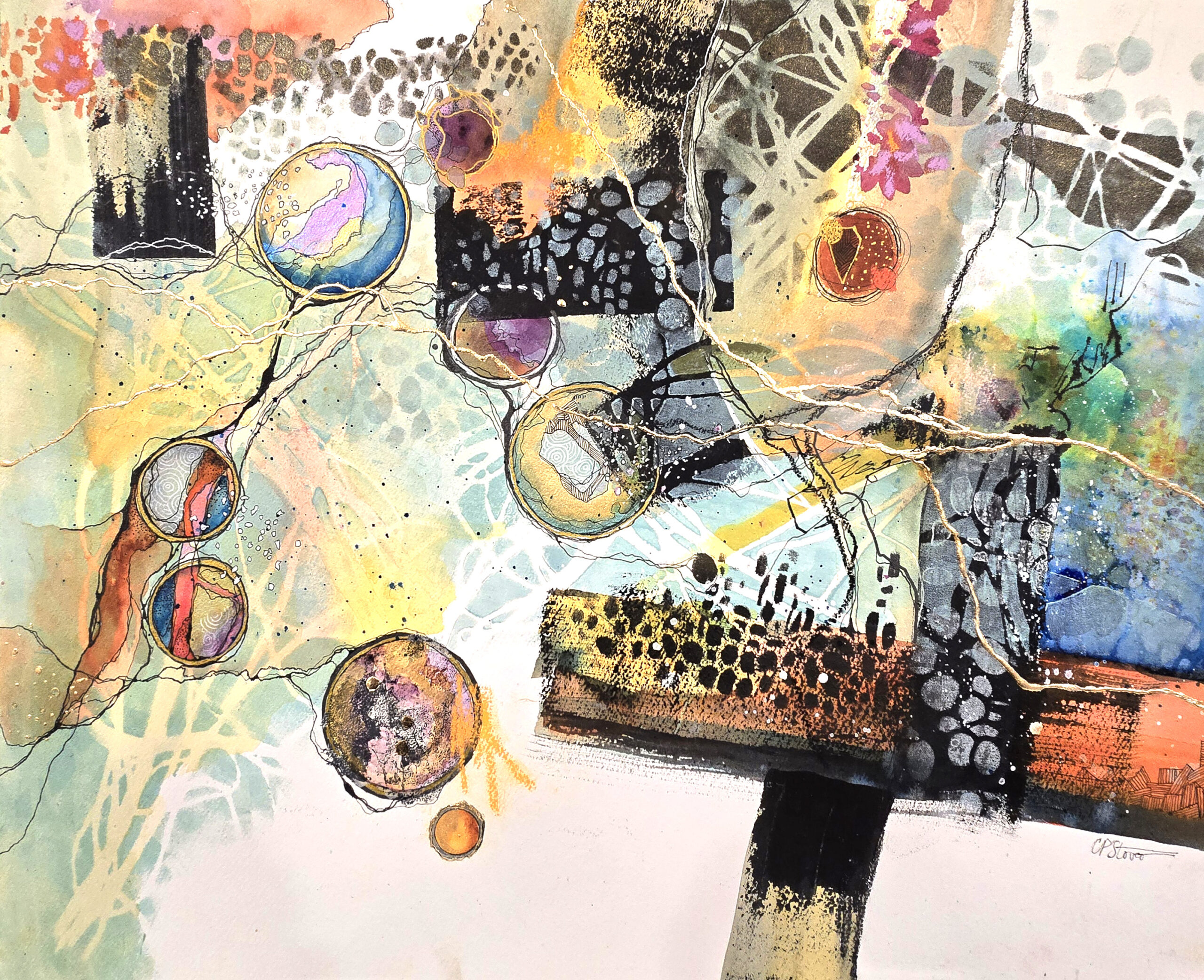 Rollout Rollout - mixed media by Connie Pickering Stover