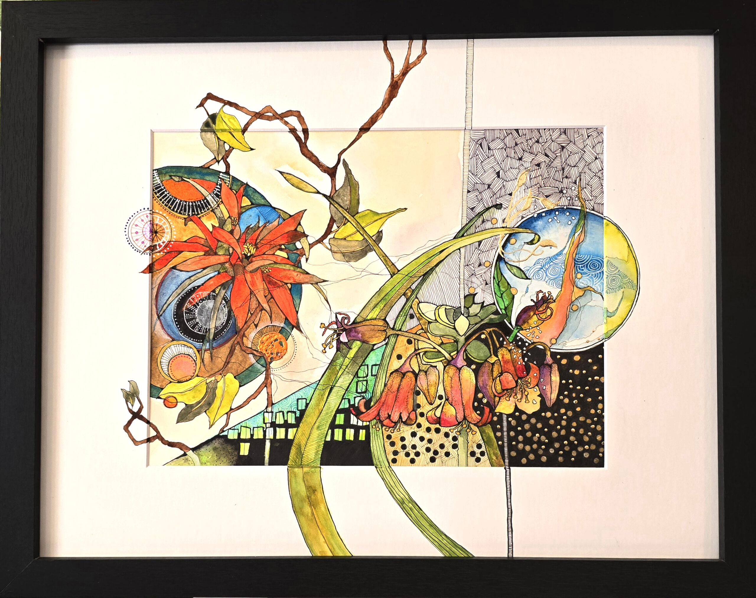 Scarlet Star with frame Scarlet Star watercolor with frame