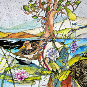 Spring Lake watercolor by Connie Pickering Stover