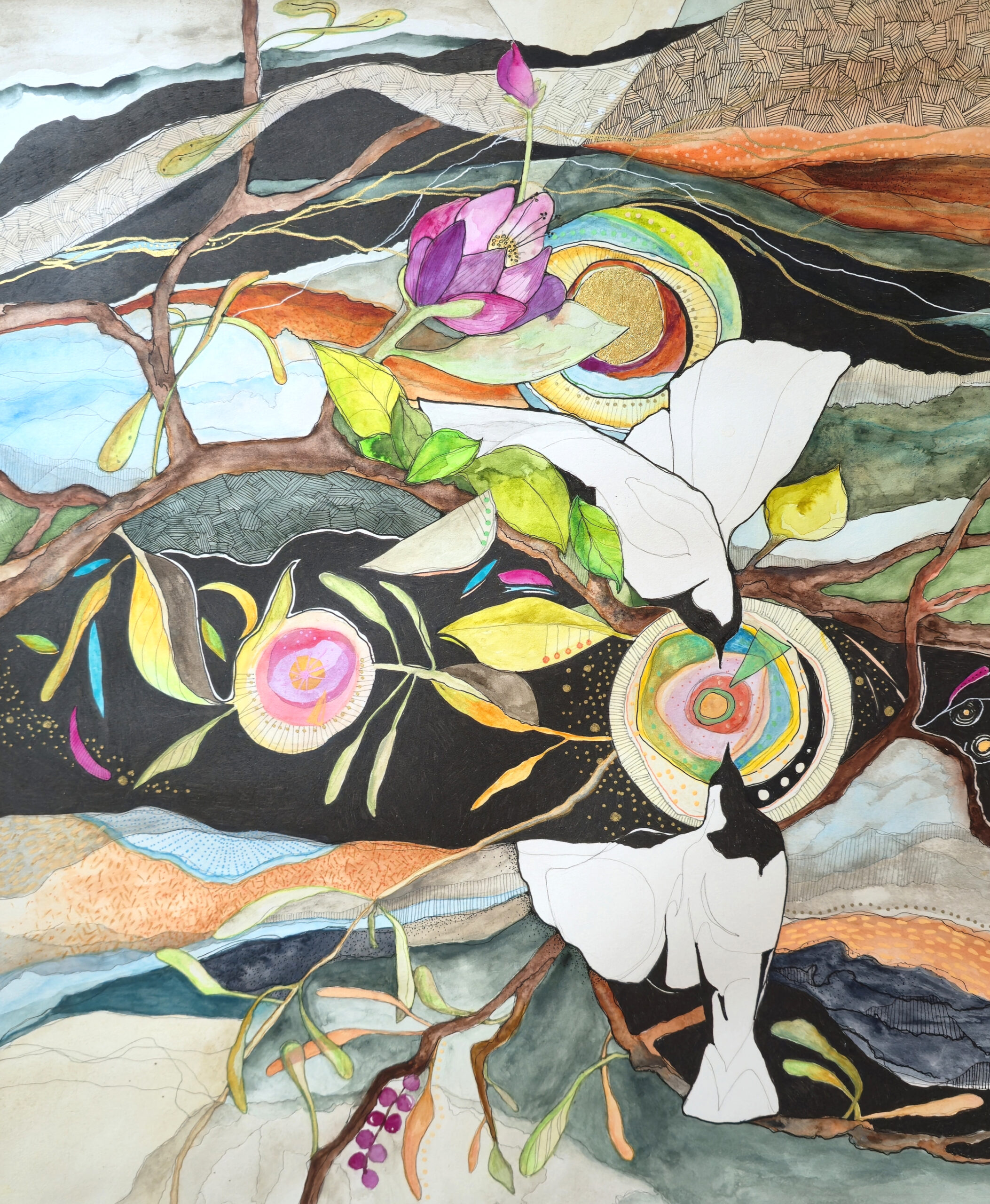 Stover Joy 25x29 590 Joy watercolor by Connie Pickeirng Stover