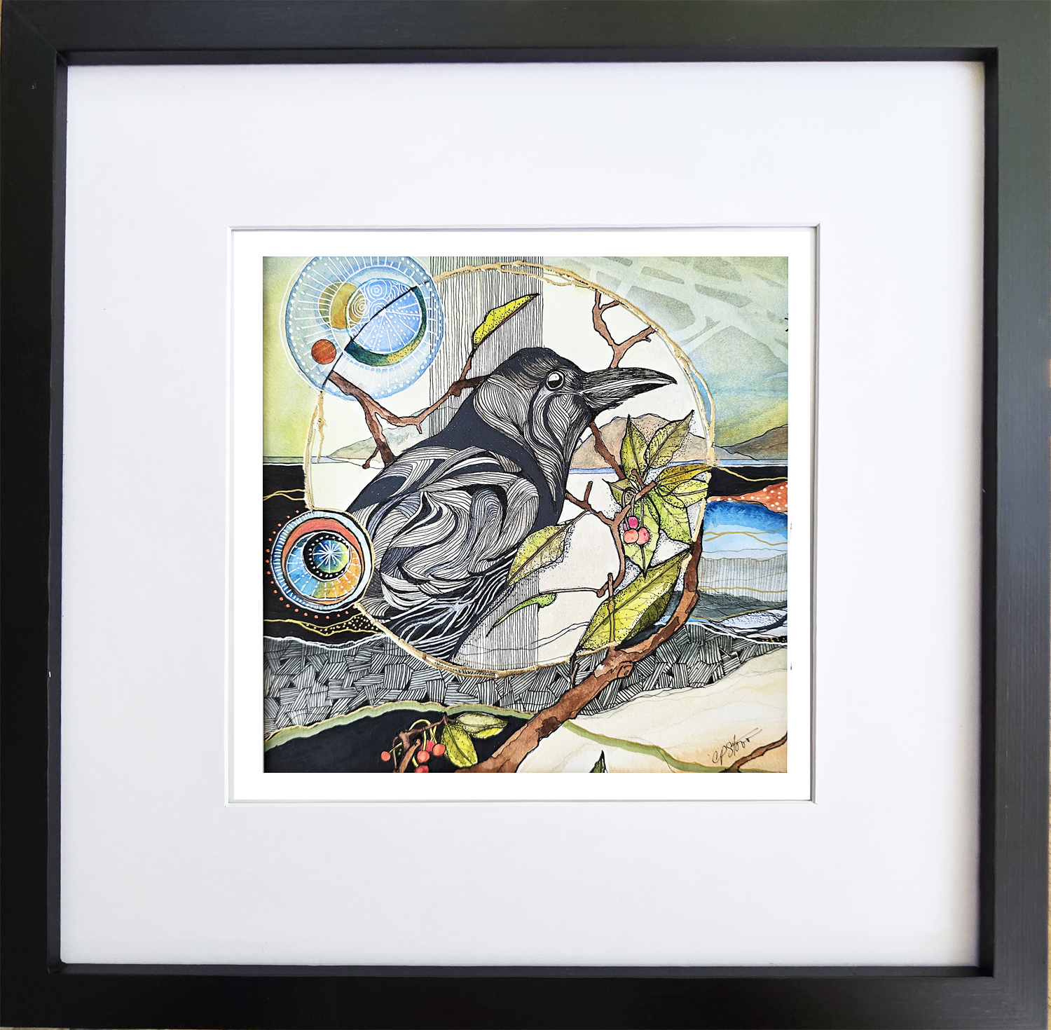 my raven friend frame My Raven Friend print by Connie Pickering Stover