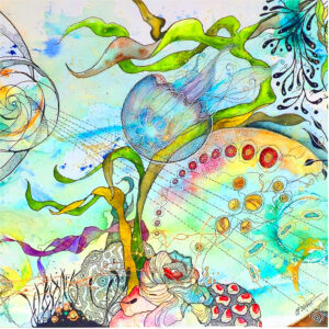 Ocean Jellyfish print by Connie Pickering Stover