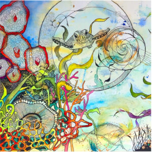 Ocean Sea Turtle print by Connie Pickering Stover