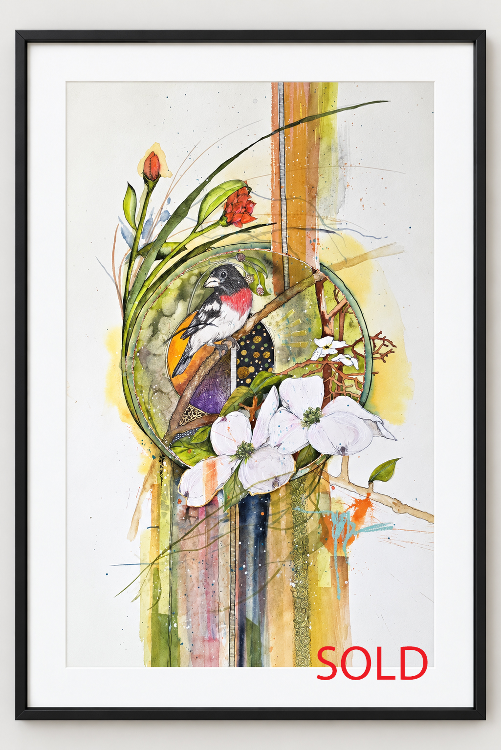 Floral Flight watercolor by Connie Pickering Stover
