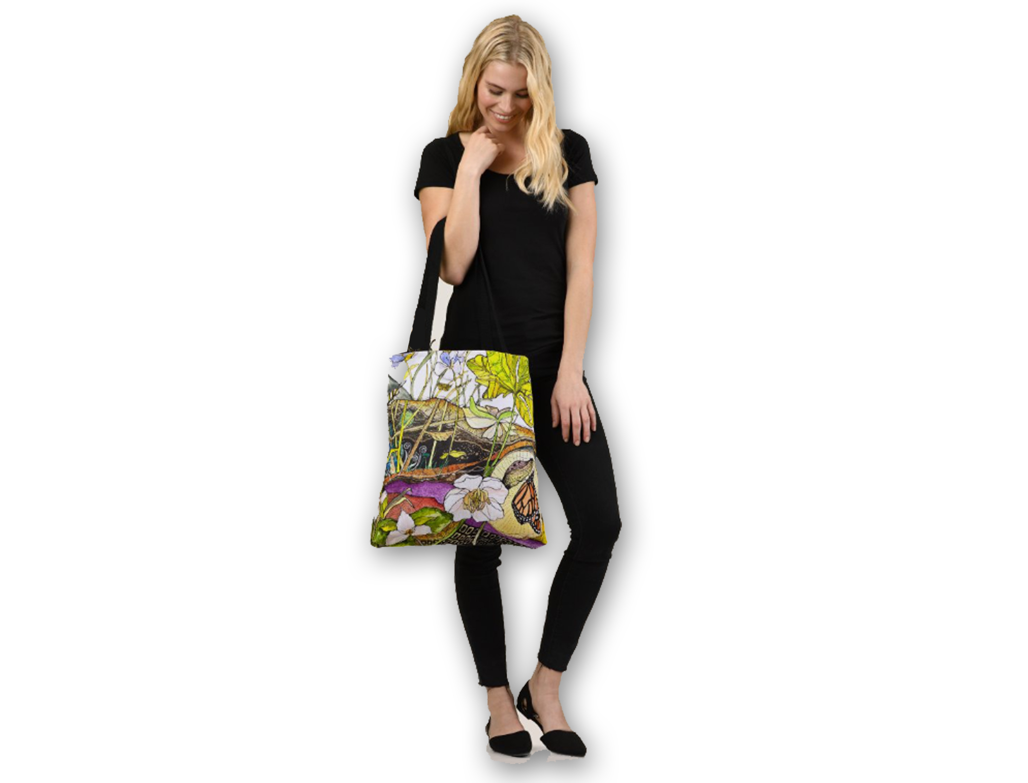woman with tote bag
